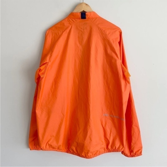 Rlx Polo Sport Men's L Orange Full Zip Windbreaker Nylon Jacket Armpit Vent - Picture 2 of 11